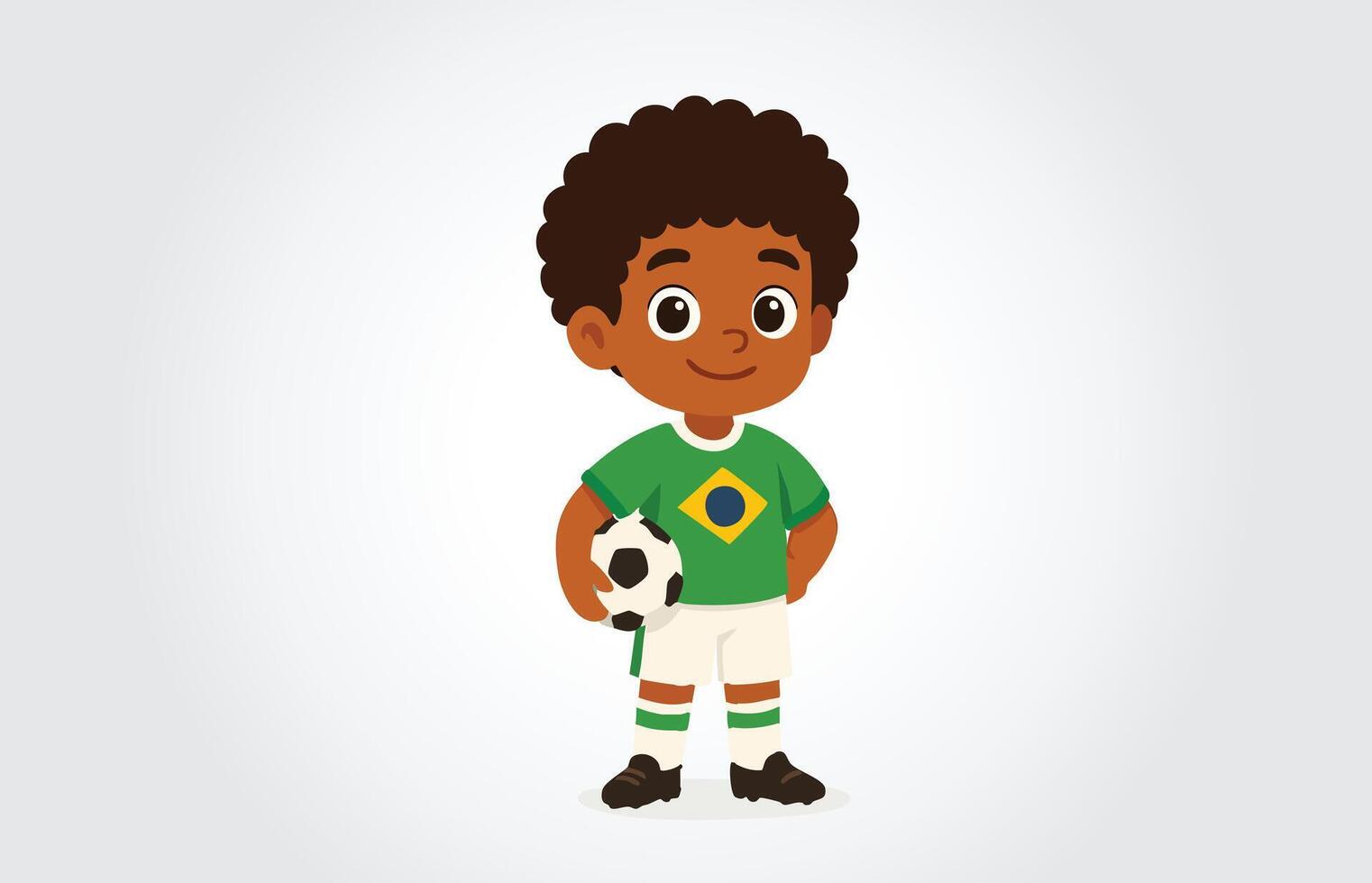 brazilian Soccer Boy cartoon Character template vector
