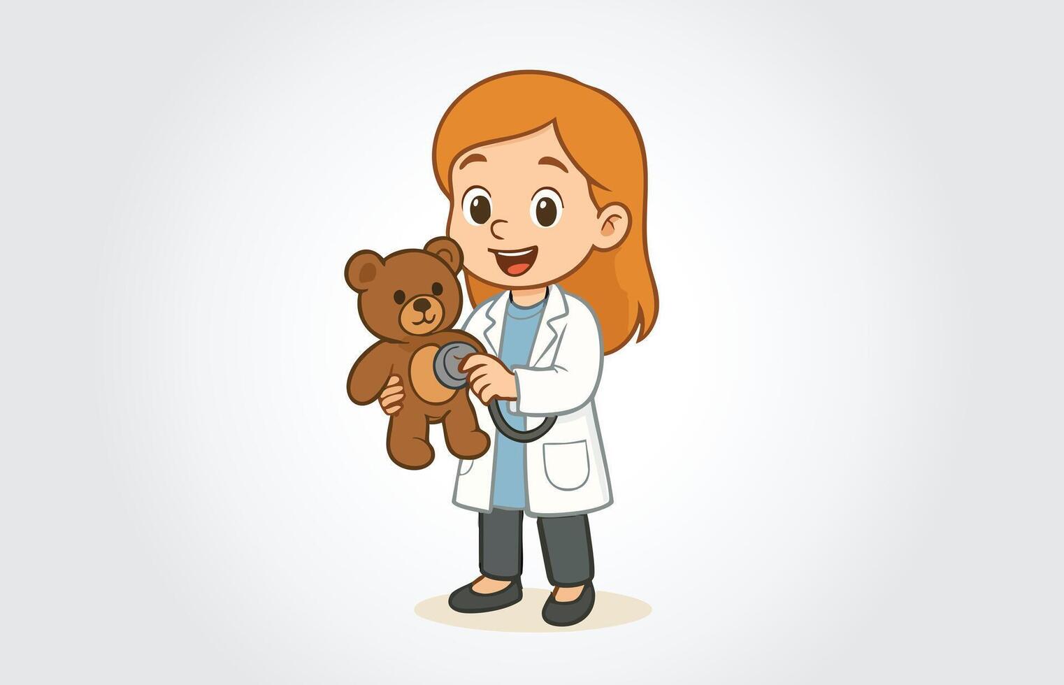 Doctor Girl Cartoon Template vector