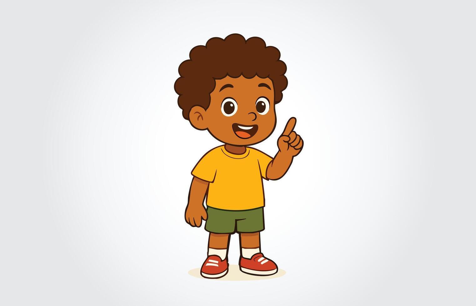 Afro Boy Cartoon Character Template vector