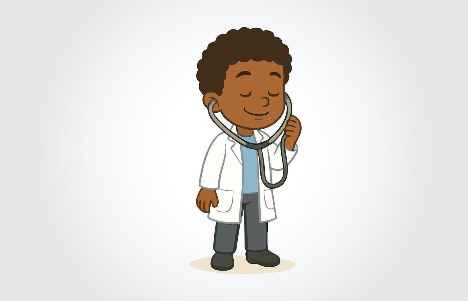 Doctor Boy Cartoon Template vector