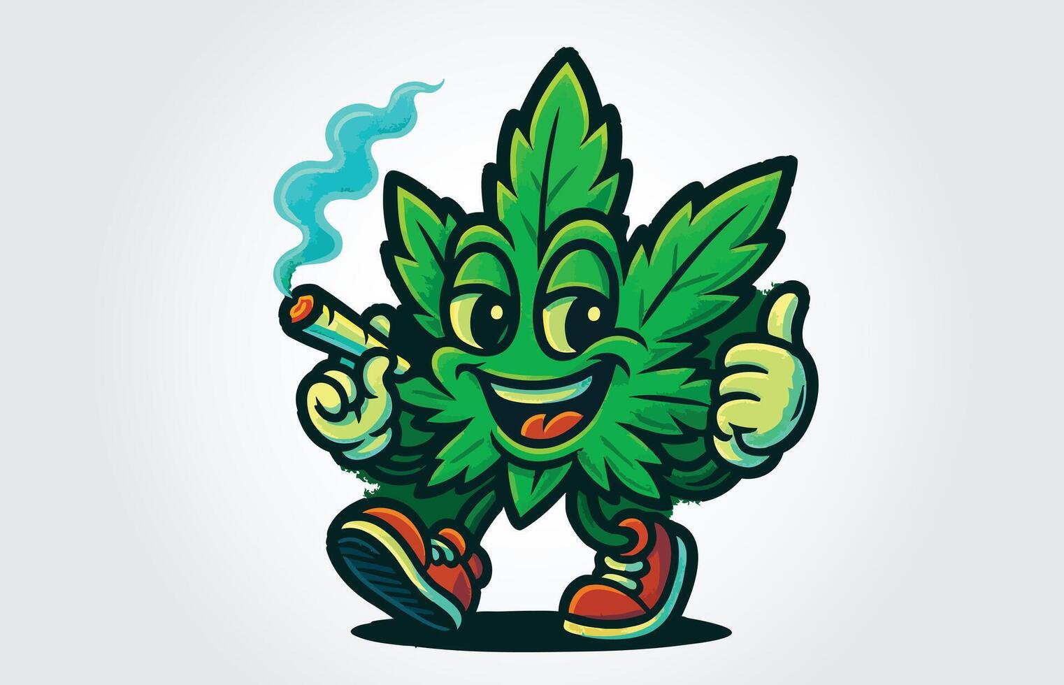 Cannabis Mascot Cartoon Character Template vector