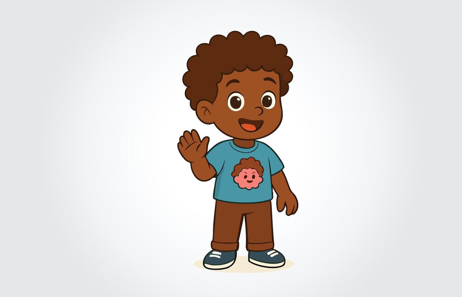 Afro Boy Cartoon Template vector