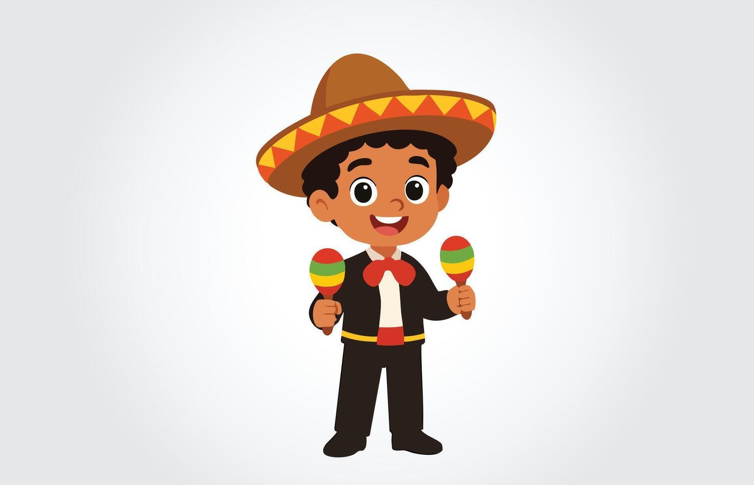 Mexican Boy Cartoon Template vector