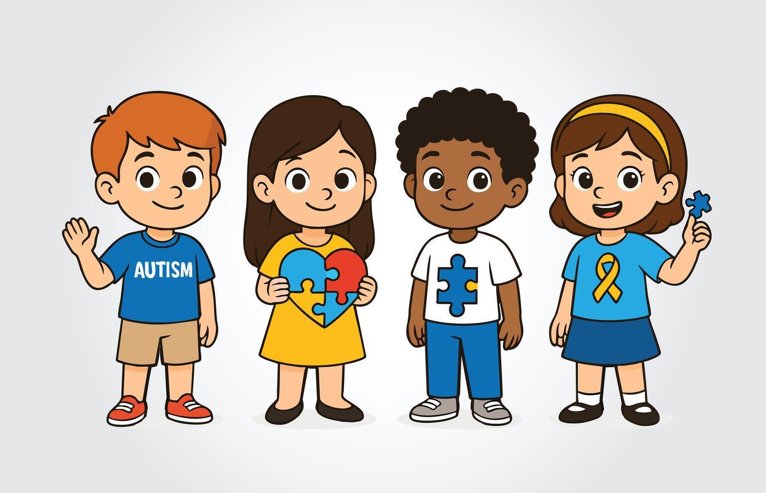 Happy Autism Kids Template vector