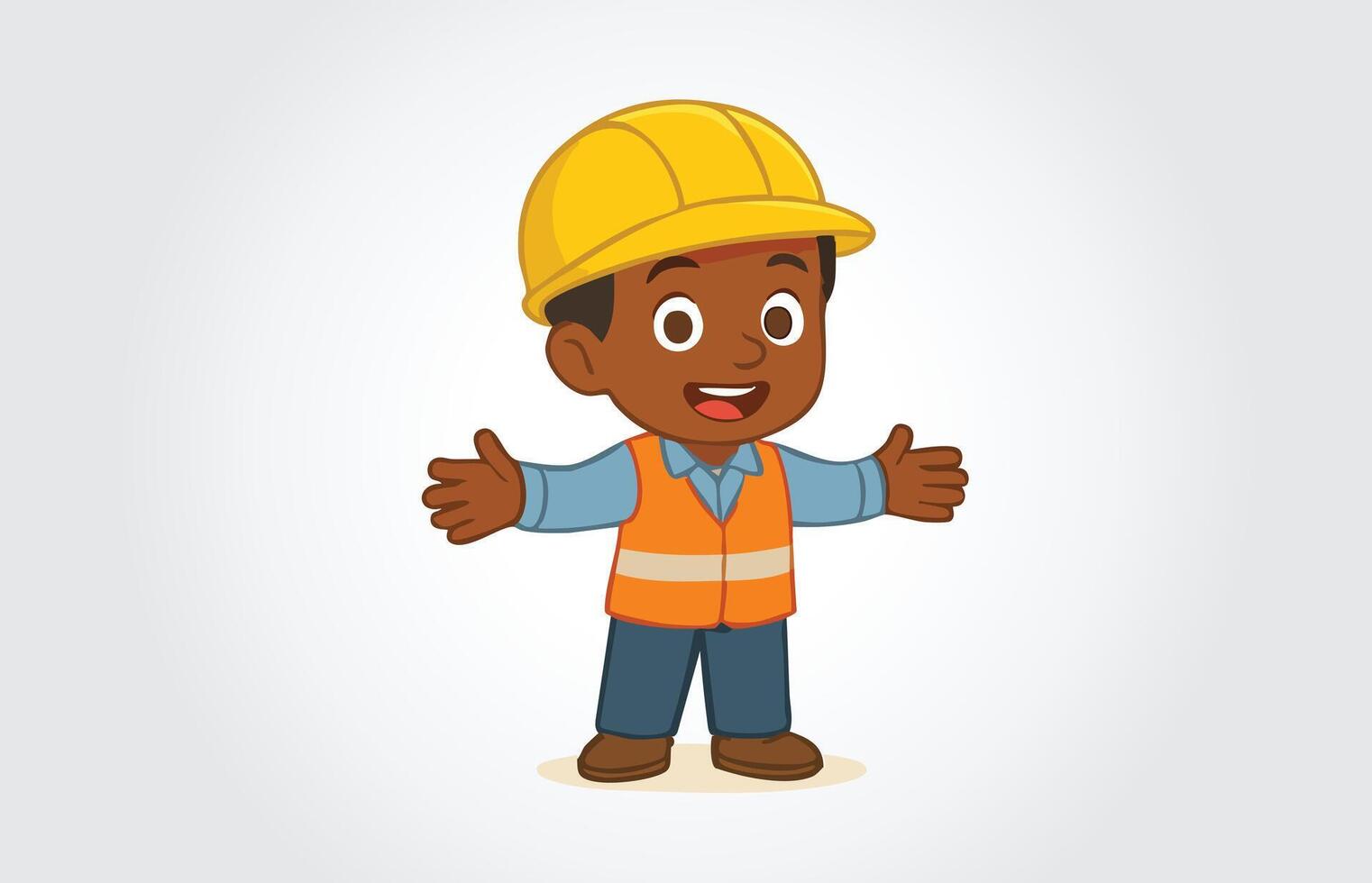 Boy Engineer Cartoon Template vector
