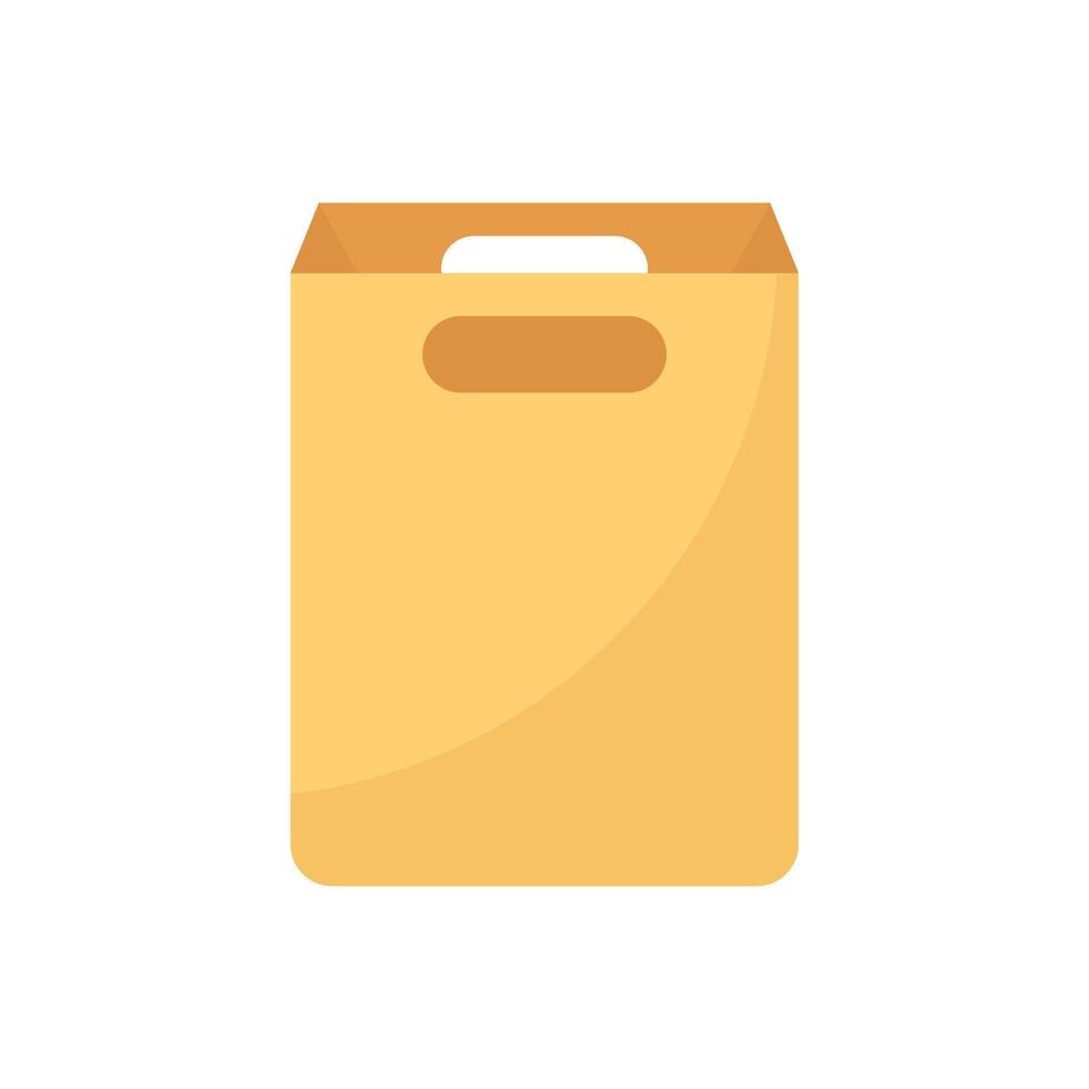 A yellow paper bag icon on a white background vector