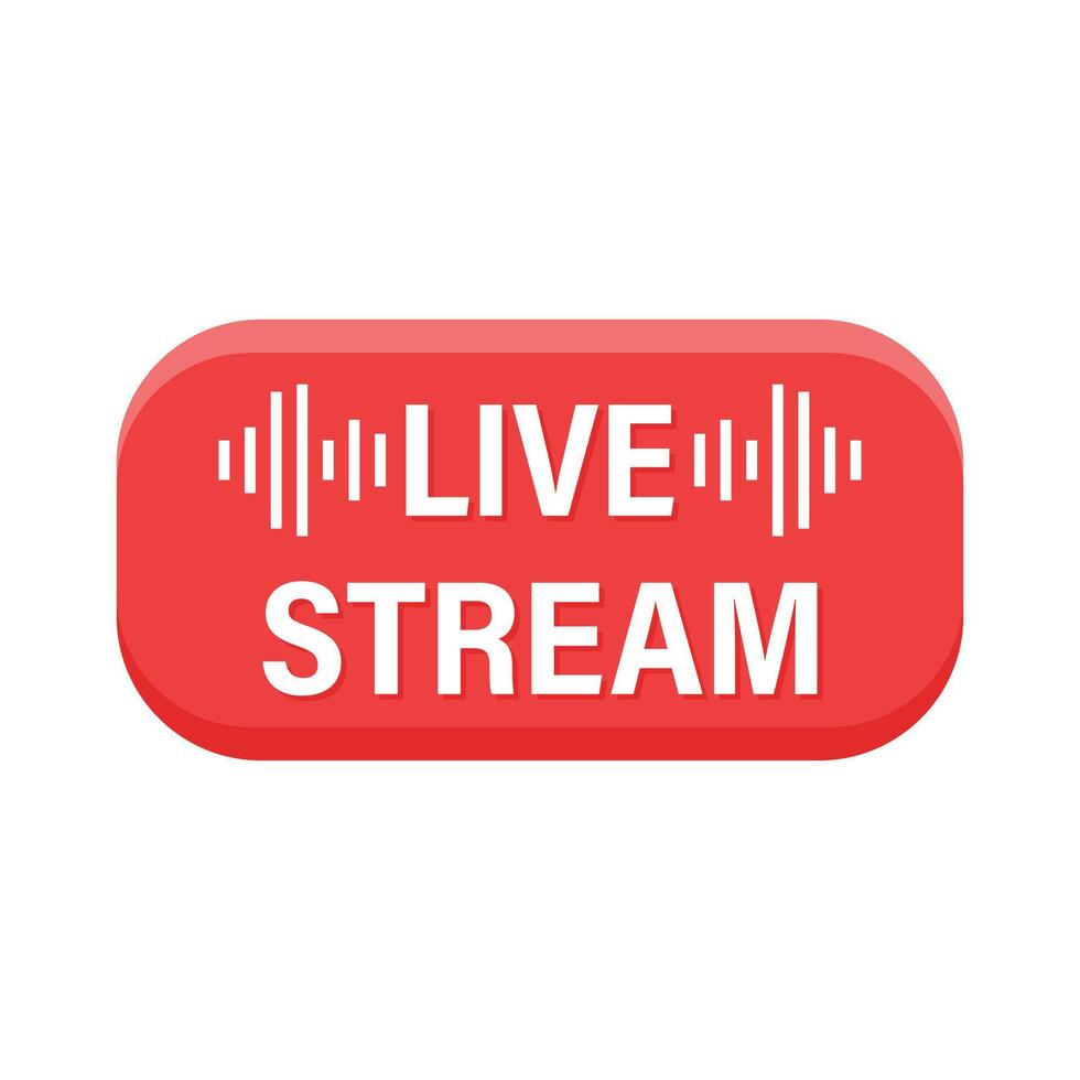 Live stream button with sound waves illustration vector