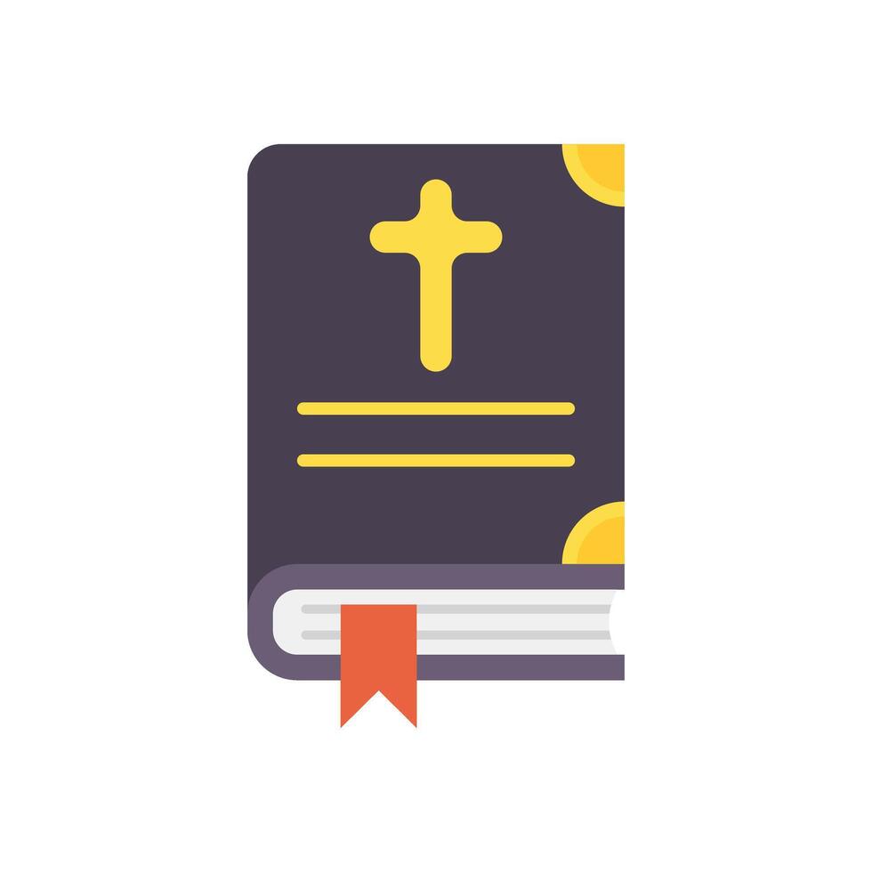 A bible with a cross on it vector