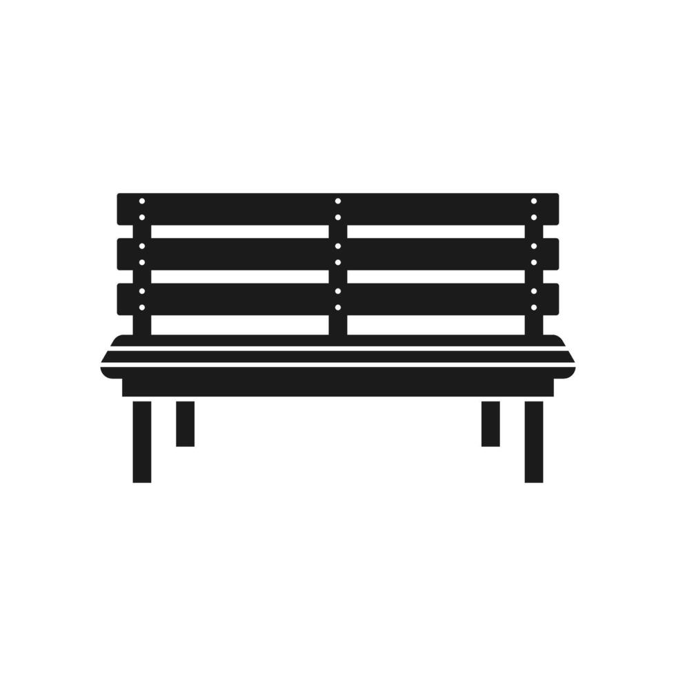 A black and white image of a bench vector