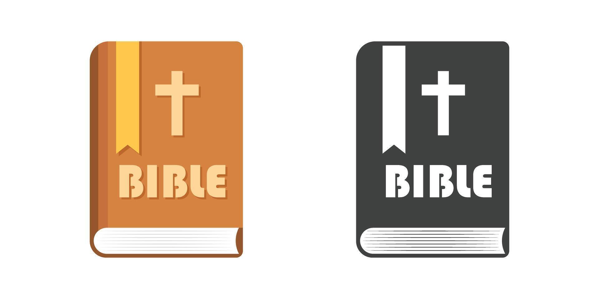 Bible and cross illustration vector