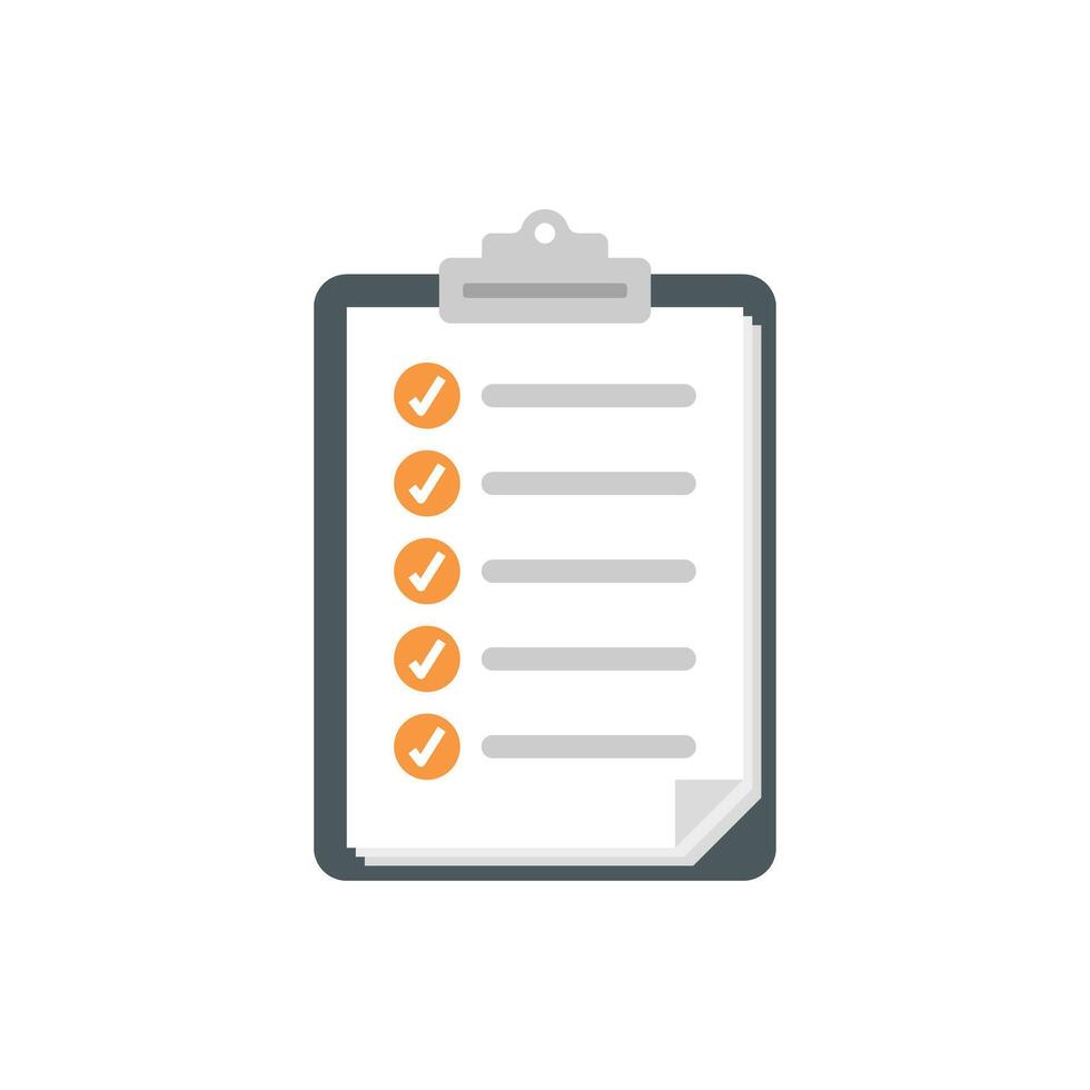 A clipboard with a checklist on it vector