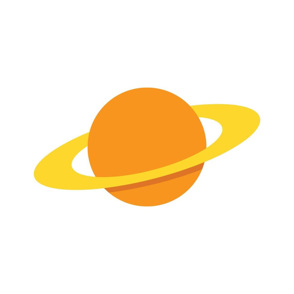 Saturn logo flat design vector