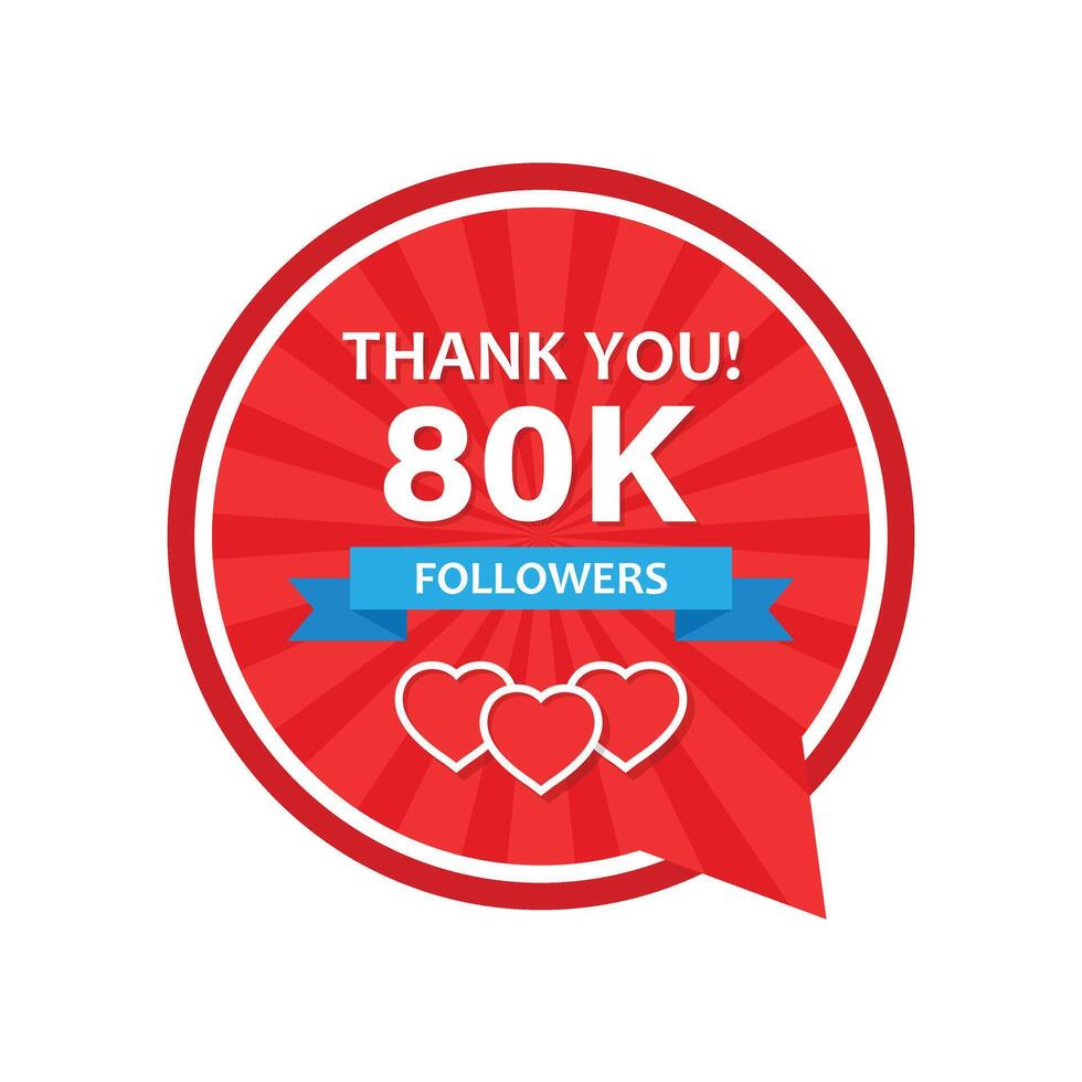 Thank you 80k followers vector