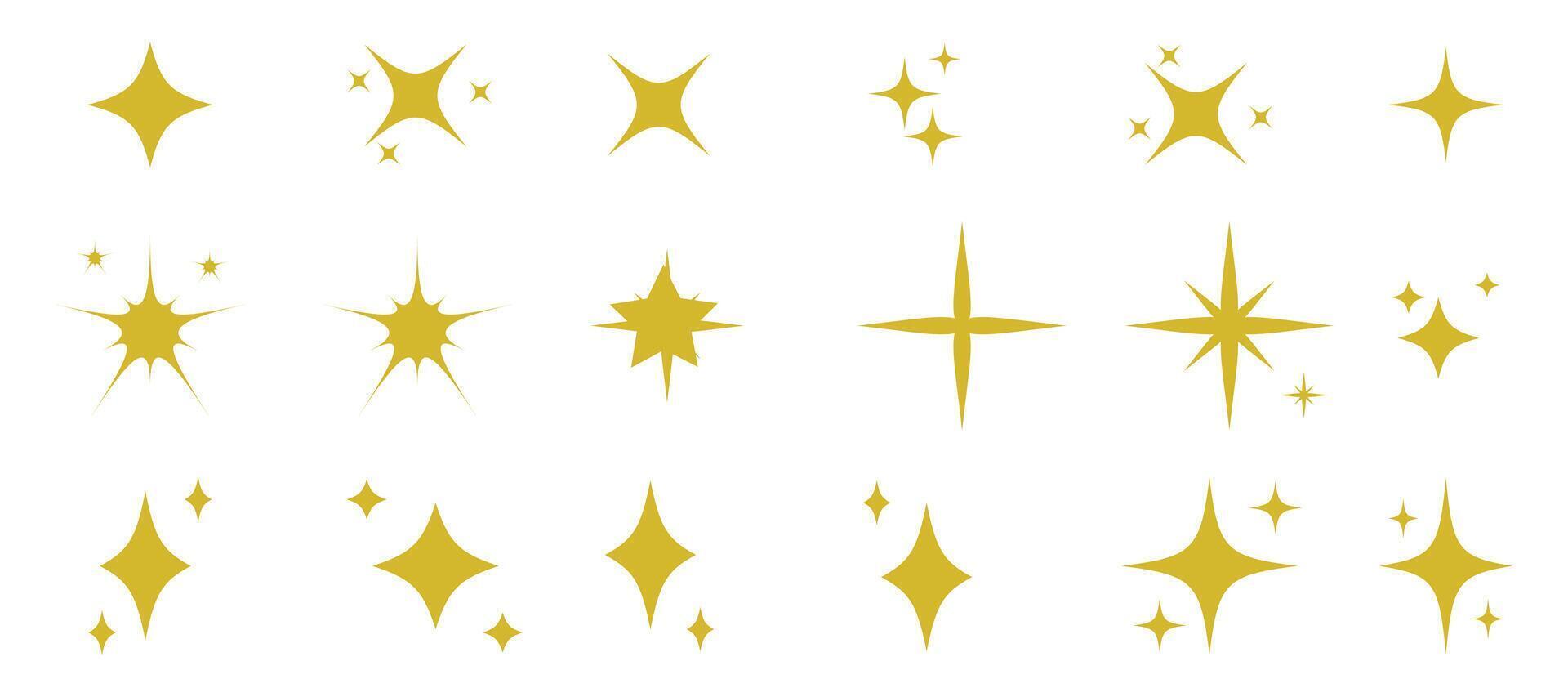 Sparkle Star Icon Set. Flat illustration vector