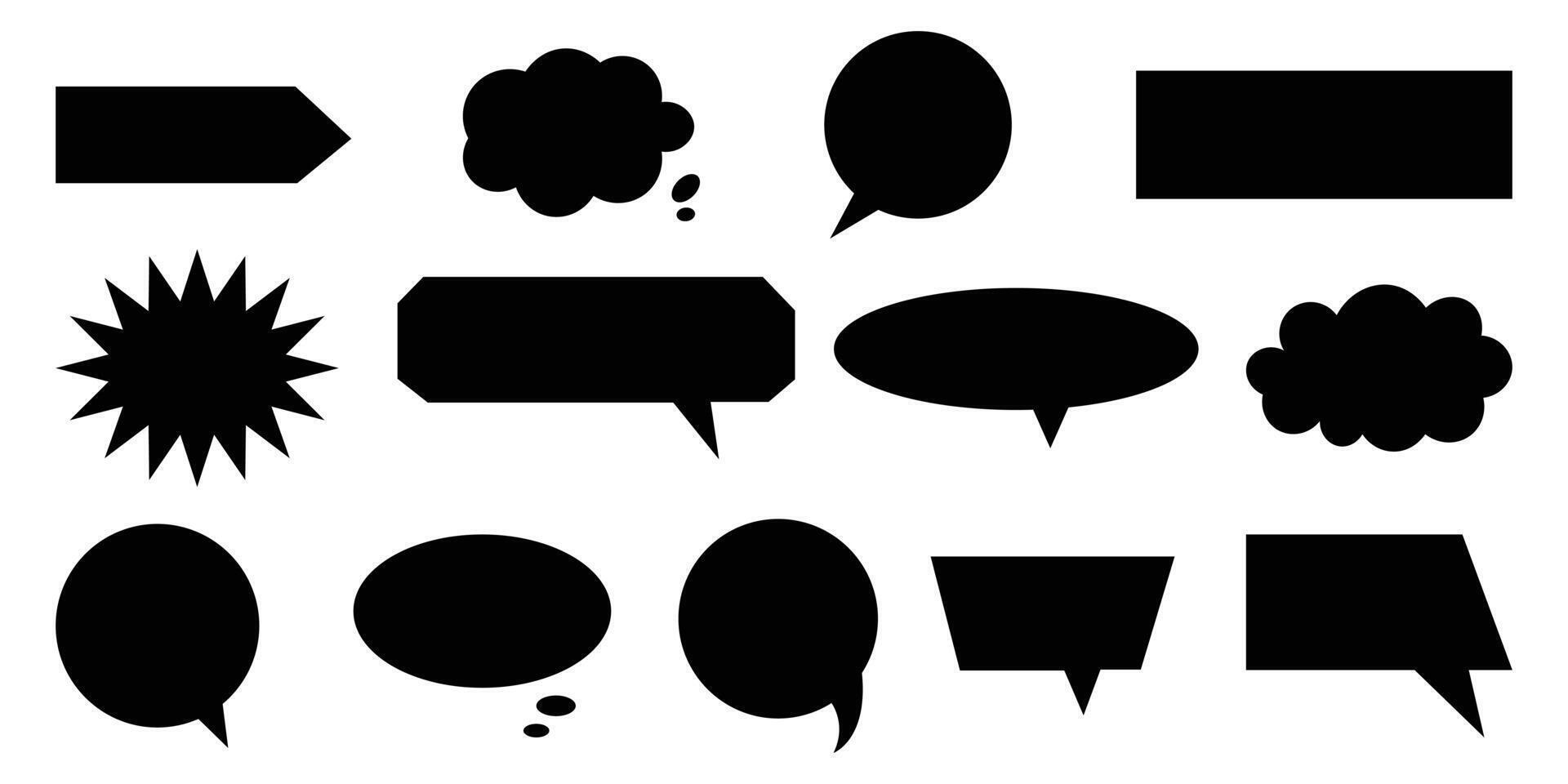 Collection of speech bubbles talk set. balloon cartoon comic illustration shape on white background vector