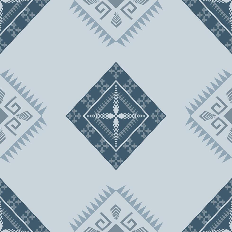 Minimalist Tribal Diamond Pattern in Blue Tones vector