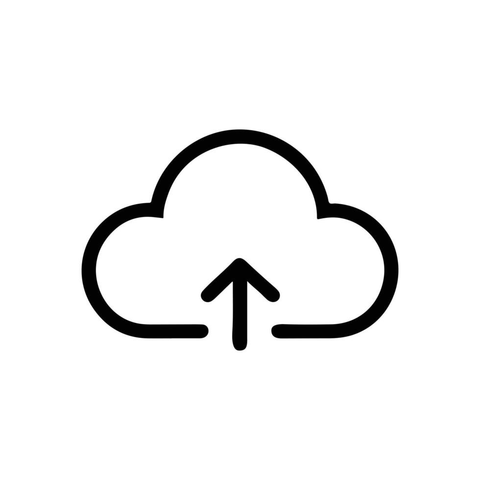 upload outline icon on white background. data upload icon. cloud upload icon vector