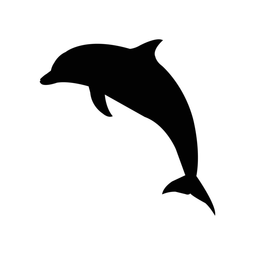 Dolphin silhouette illustration on white background vector