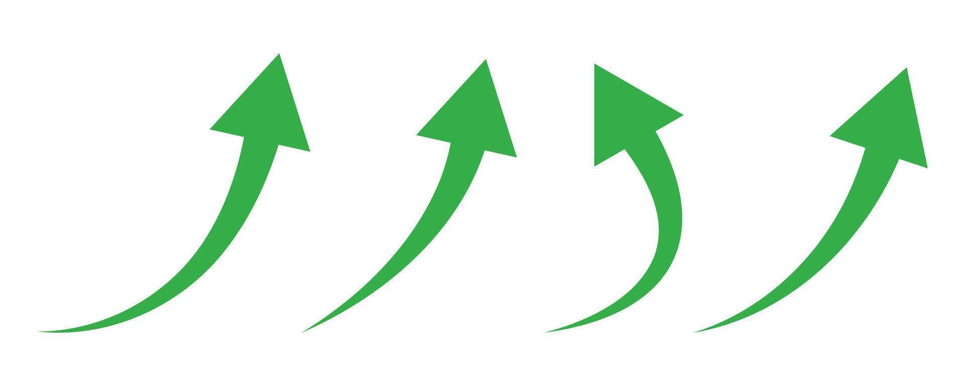 Green up growth arrow symbol illustration on white background vector