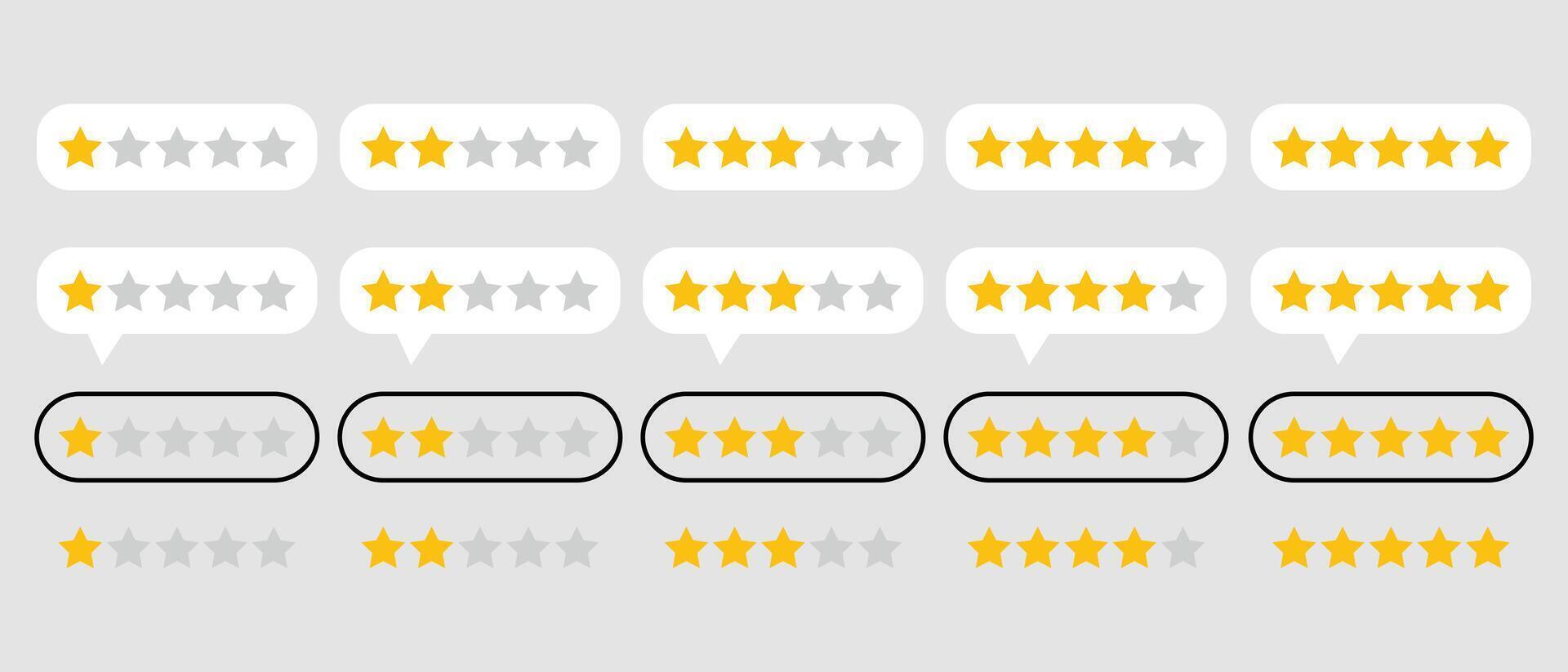 Star rating reviews for website or app. Star rating design element. customer feedback design element vector