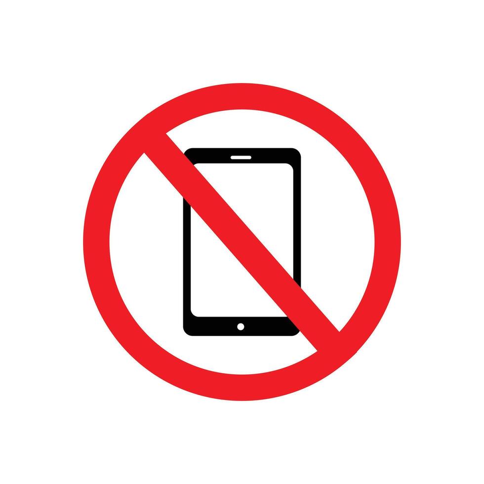 no phone, no cell phone, no mobile, prohibited, forbidden icon symbol vector