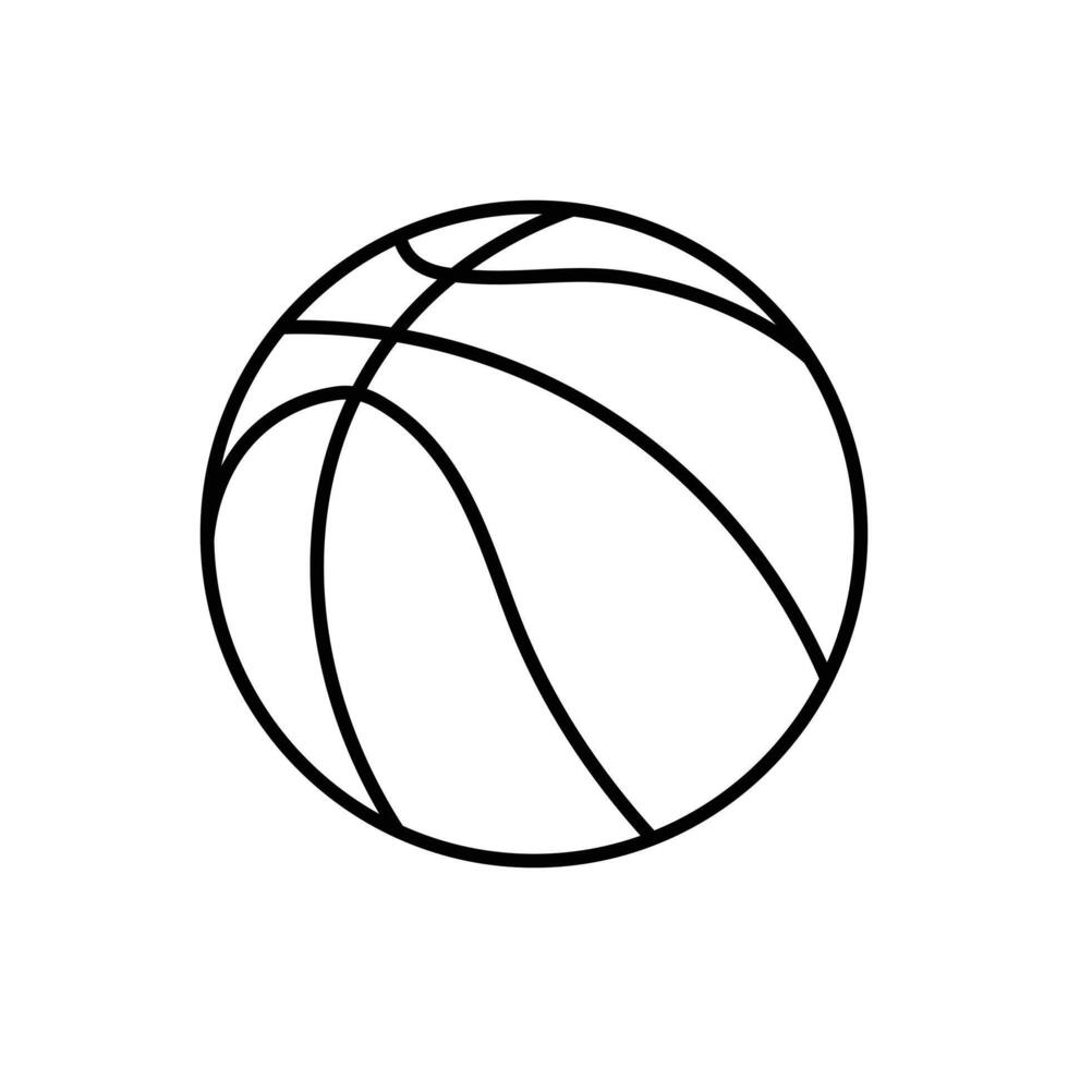 basketball line illustration, isolated on white background, top view vector