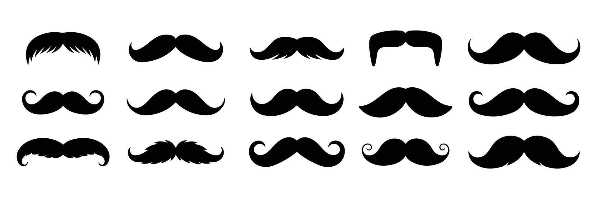 Mustache and beard icon set . vector
