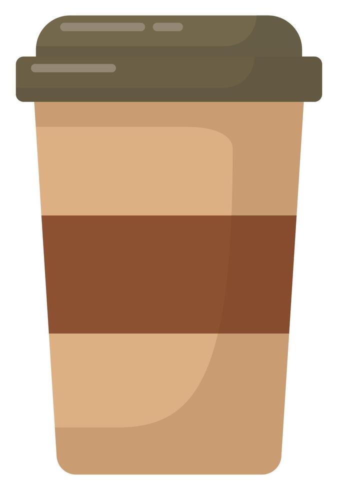 Paper coffee cup flat icon isolated on white background. vector