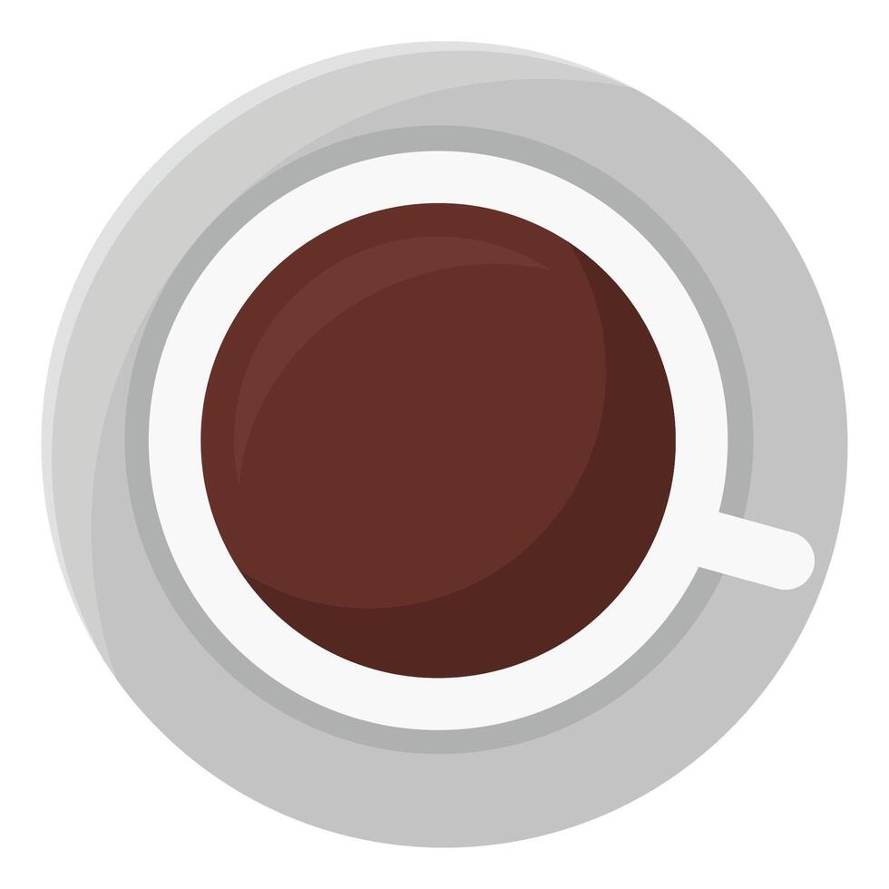 Flat icon of coffee cup top view isolated on white background. vector