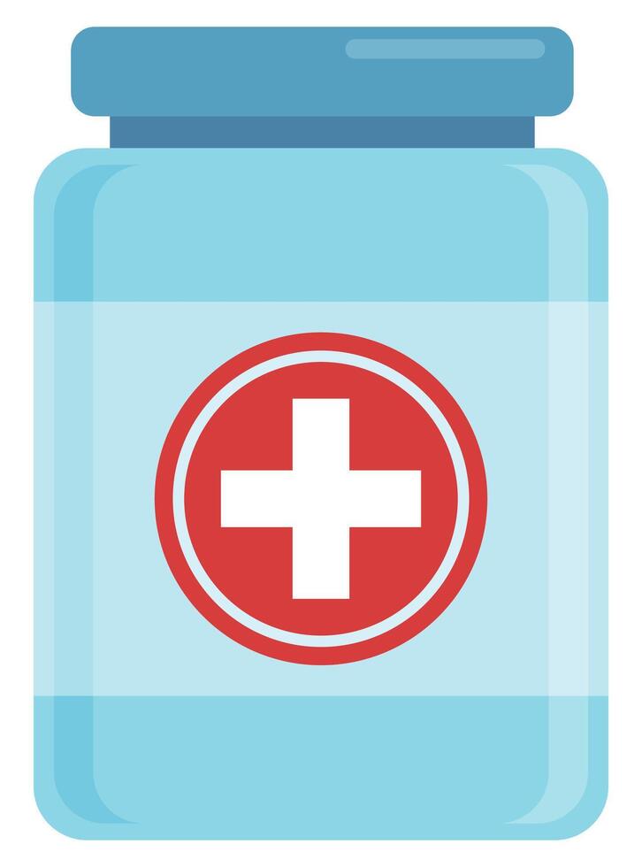 Pills bottle flat icon isolated on white background. vector