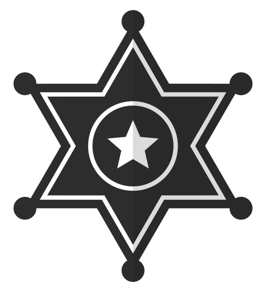 Sheriff star icon isolated on white background. vector