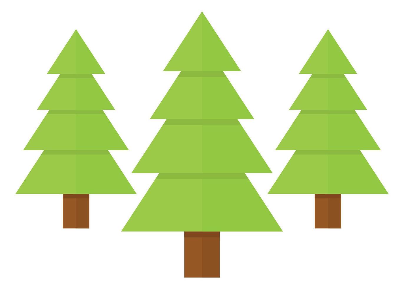 Flat pine trees icon isolated on white background. vector