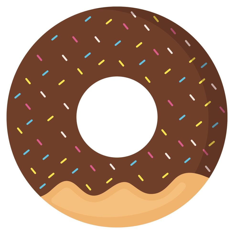 Chocolate donut icon isolated on white background. vector