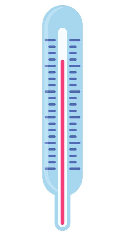Flat icon of thermometer isolated on white background. vector