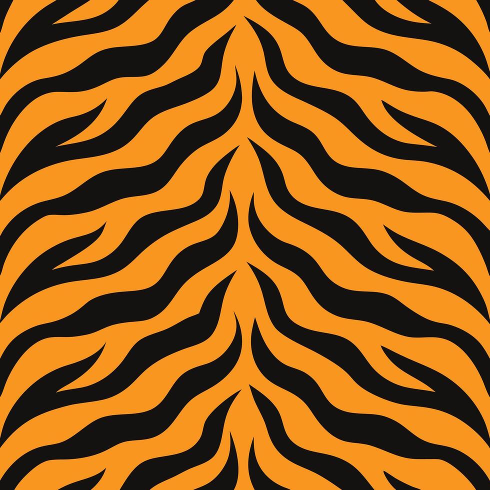 Bold Tiger-Stripe Pattern in Black and Vibrant Orange vector
