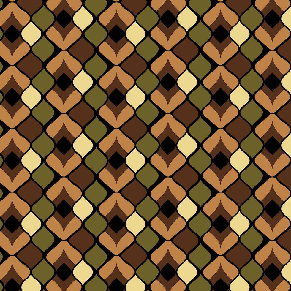 Interlocking Teardrop Pattern in Earthy Tones with Symmetry vector