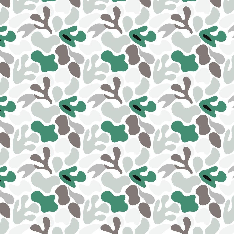 Organic Seamless Camouflage Pattern Featuring Abstract Leaf and Coral Shapes vector