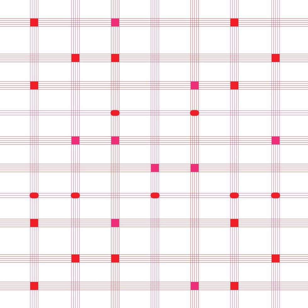 Intricate Red and Pink Grid Pattern with Alternating Geometric Elements vector