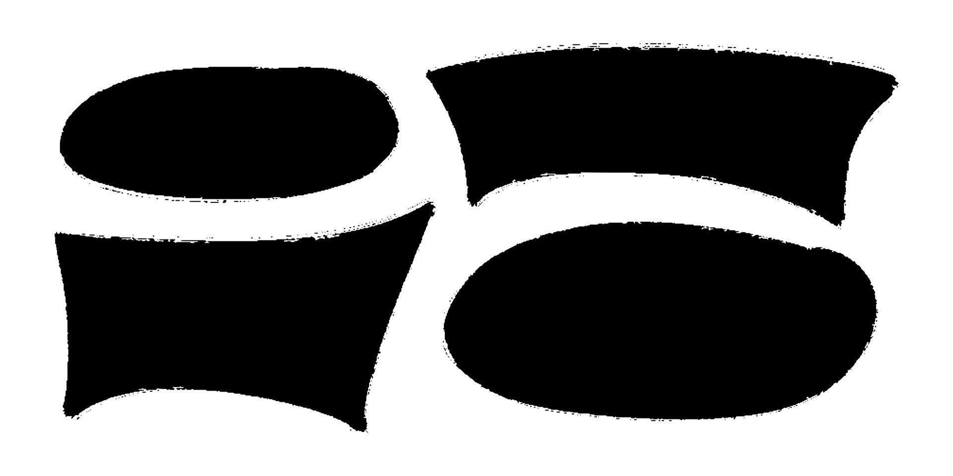 Brush stroke, chalk round texture by marker, charcoal circle black grunge scribbles, chalk square frame, pencil crayon lines. Perfect for modern typography, posters, packaging, creative layouts vector