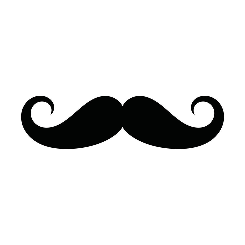 Classic Handlebar Mustache, , facial hair, on Black Background vector