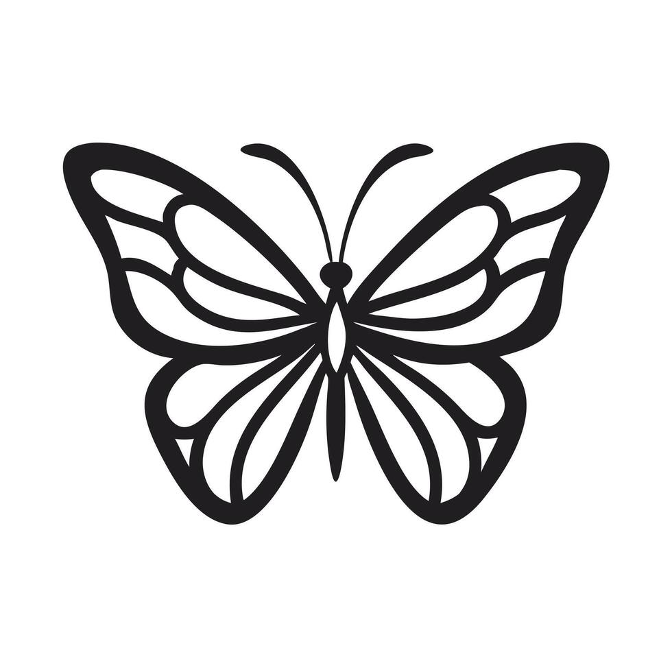 minimalist butterfly tattoo vector
