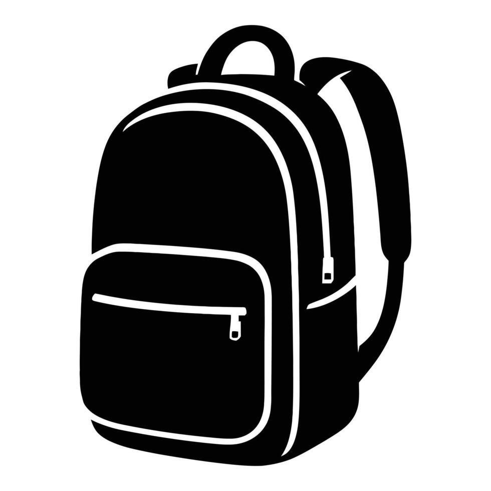 Black silhouette of a modern backpack vector