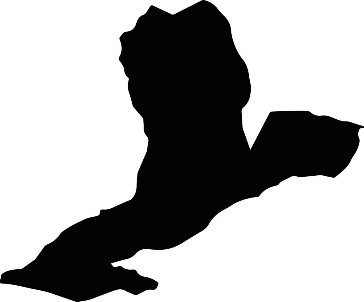 Desrameaux Saint Lucia silhouette map vector
