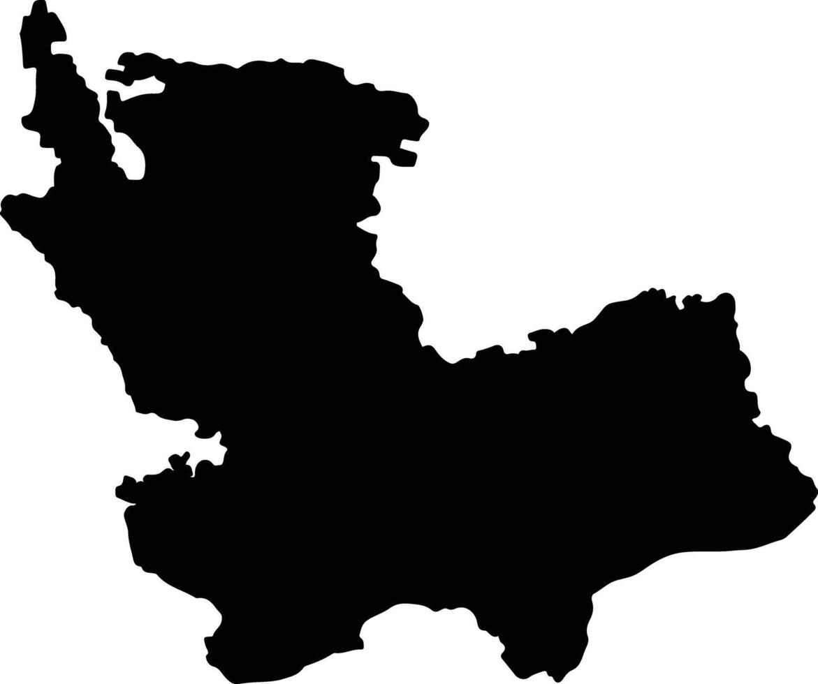 Dewas India silhouette map vector