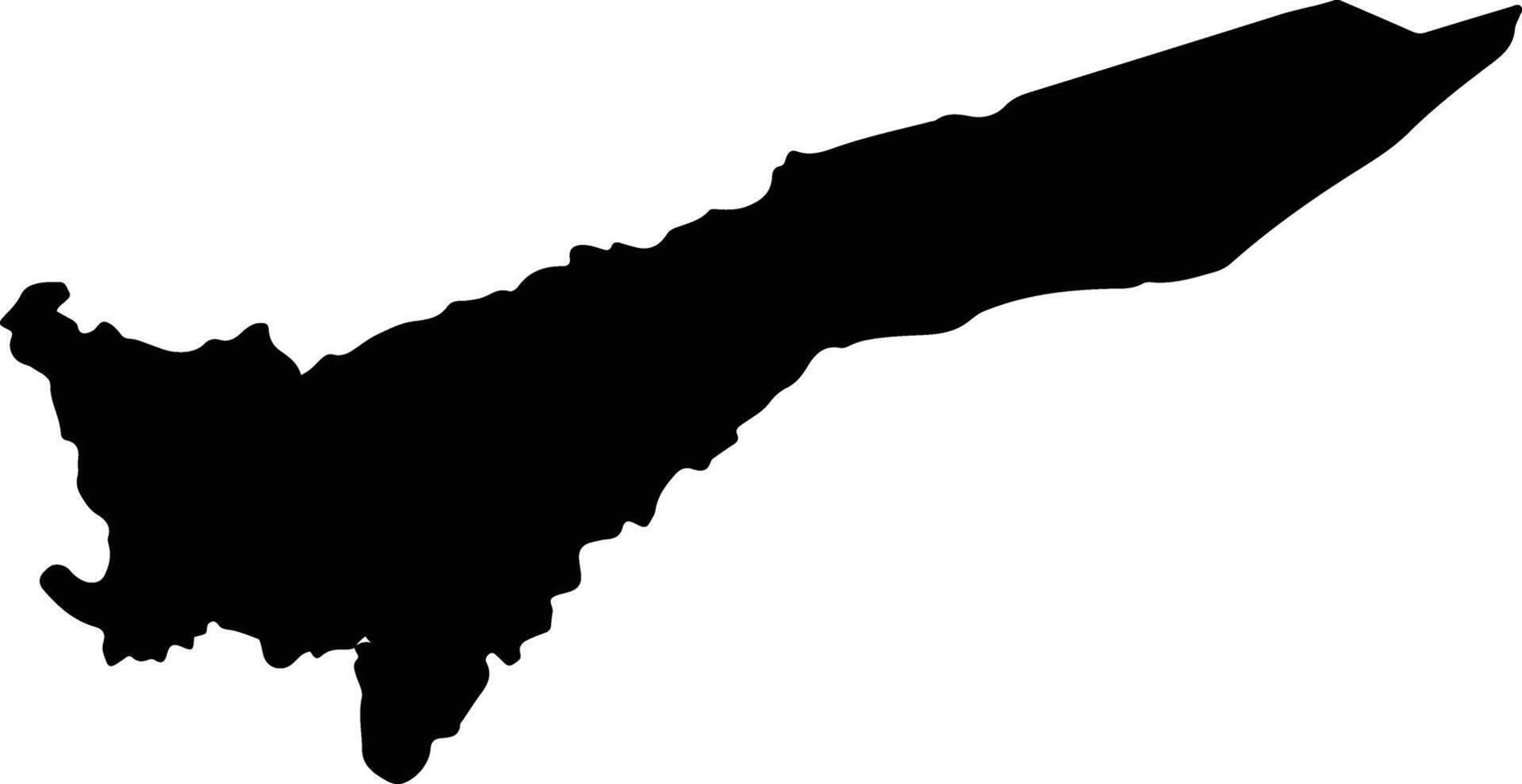 Dhemaji India silhouette map vector