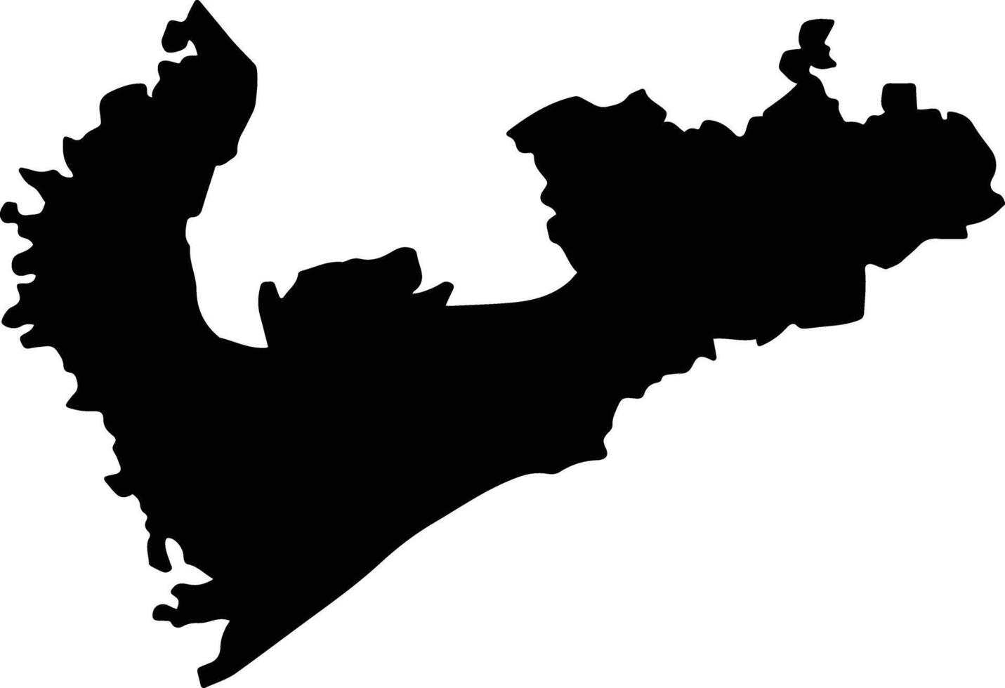 Dhubri India silhouette map vector