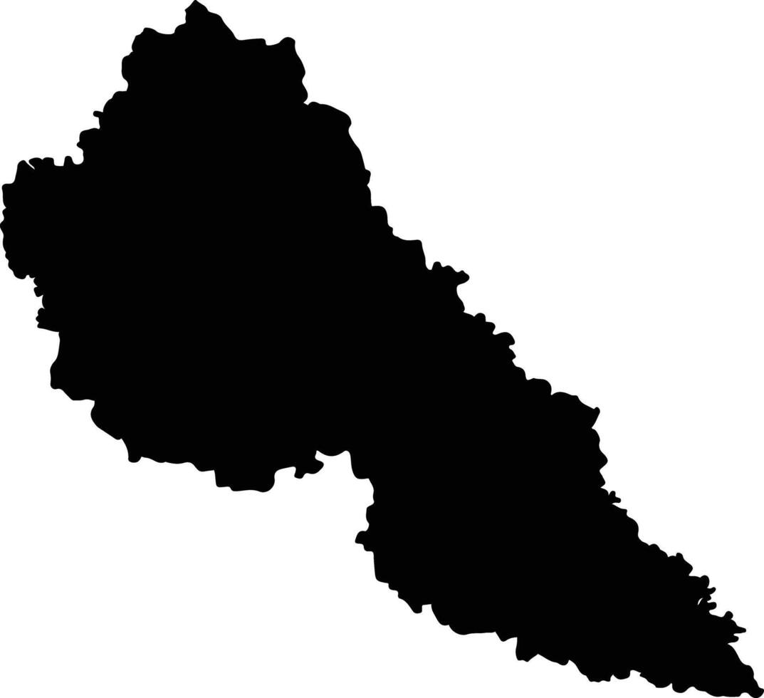 Dinajpur Bangladesh silhouette map vector