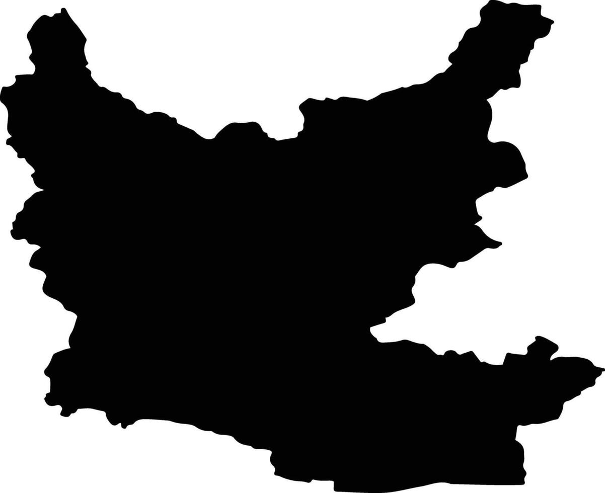District of Humennn Slovakia silhouette map vector