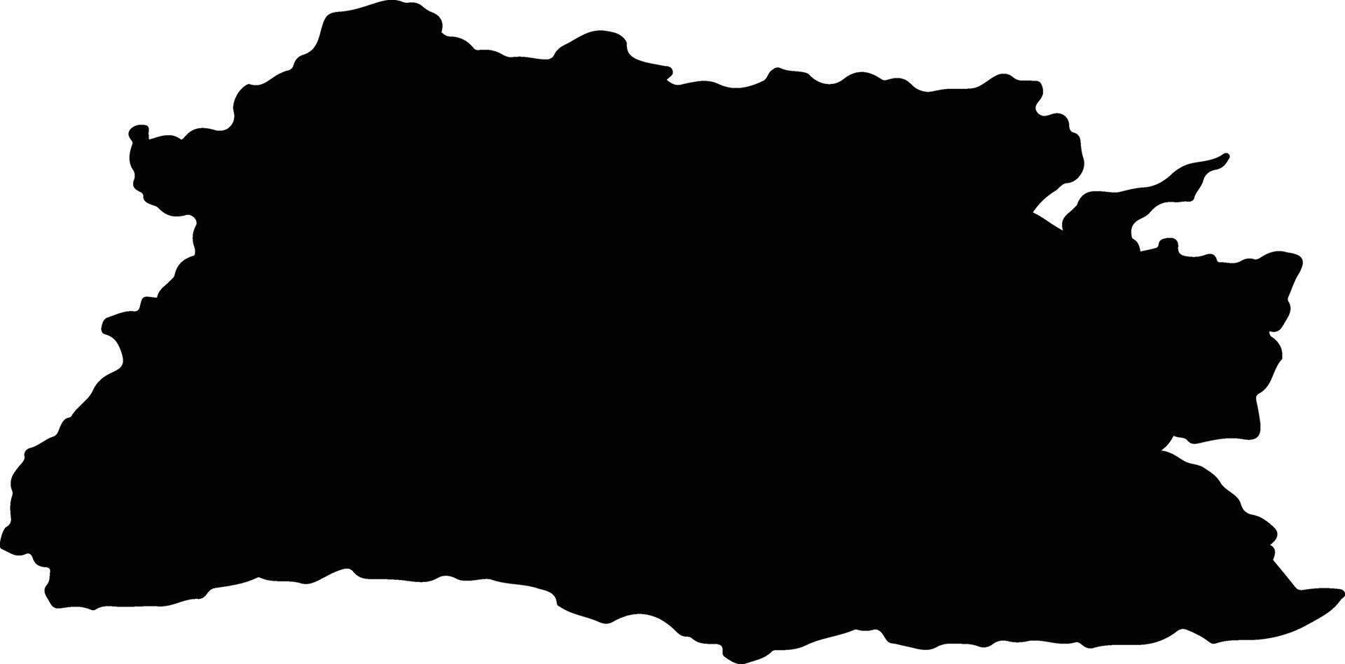 District of Liptovsk Slovakia silhouette map vector