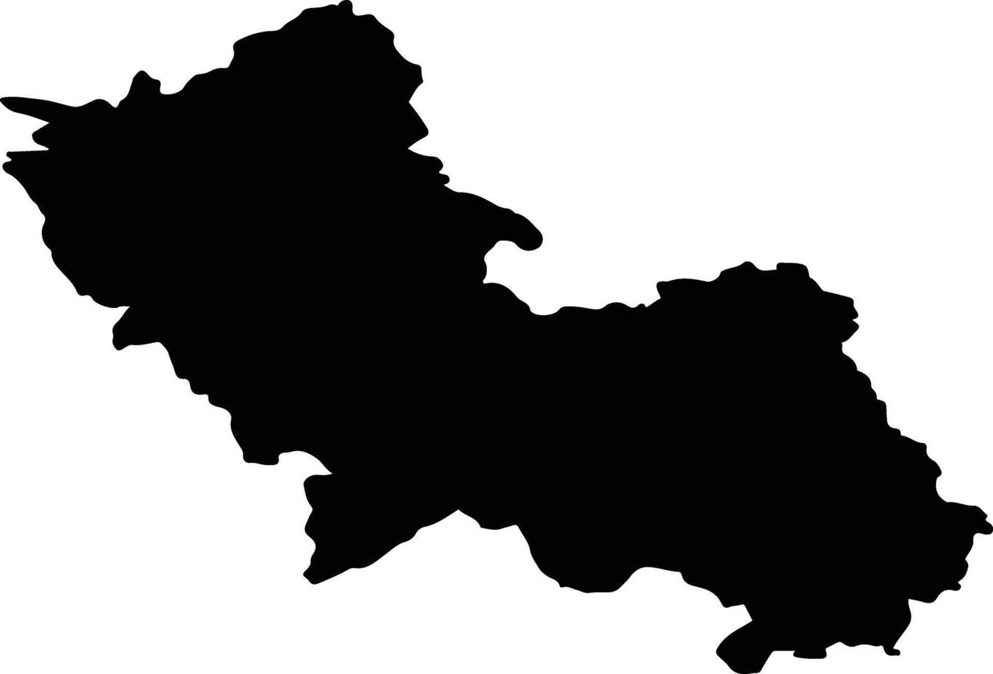 District of Lucenec Slovakia silhouette map vector